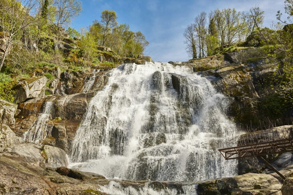 Waterfall in Jerte valley. Caozo area. Caceres, Spain. Horizontal